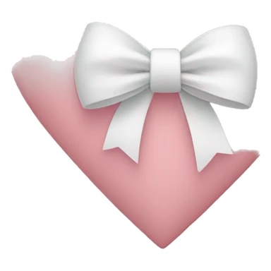 Light pink heart with a white bow on the bottom right sticker