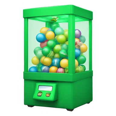 claw machine green colors, balls as presents sticker
