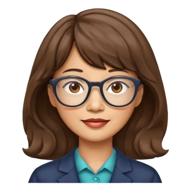 asian woman 50 yr old wavy hair bangs glasses a bit older sticker