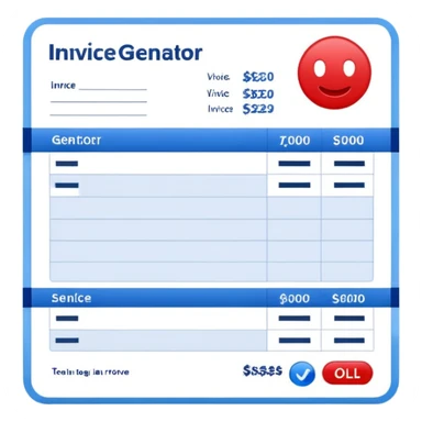 fast invoice generator red blue sticker