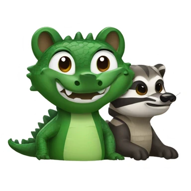 Alligator and raccoon sticker