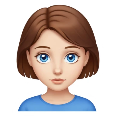 Girl with brown hair and blue eyes sticker