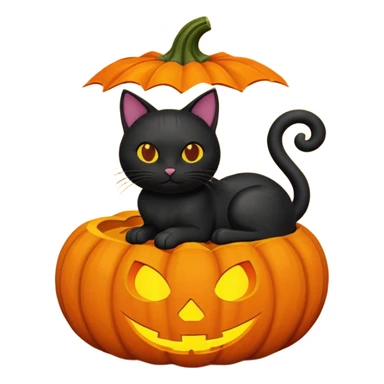 Black cat in a pumpkin sticker