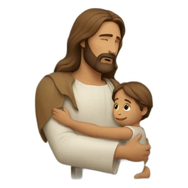 Jesus protecting a child sticker