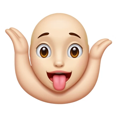 hands to side with tongue out sticker