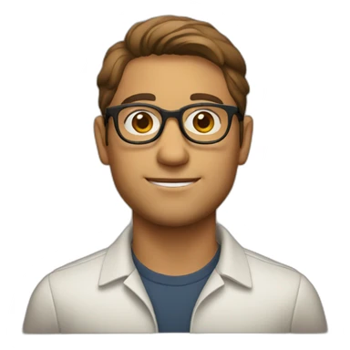 An Italian guy with brown glasses sticker