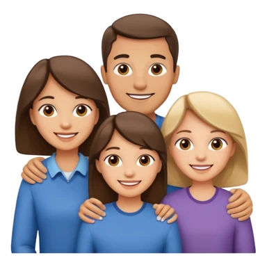Happy family of 5: mom, dad, sisters and brother sticker