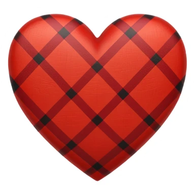 heart with a plaid pattern sticker