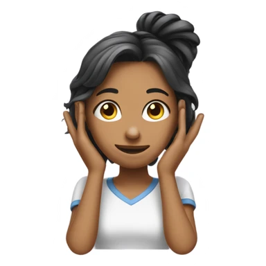 Girl tucks hair behind ear with a smirk sticker