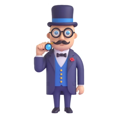 A man with a monocle sticker