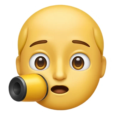 Small mouthed Whistling emoji looking at the sky suspiciously sticker