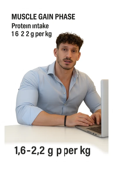 Uomo che imposta la sua fase di massa a proteine intorno 1.6 - 2.2g per kg sticker