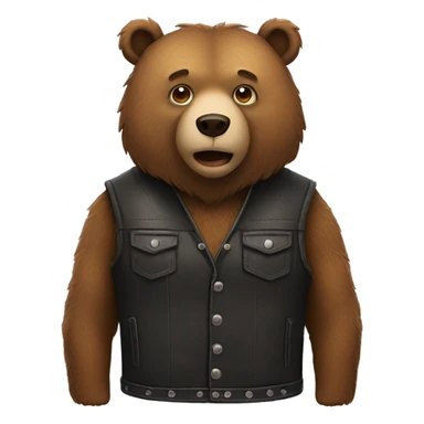 bear wearing a leather vest sticker
