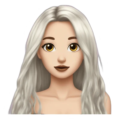 egirl long hair makeup sticker