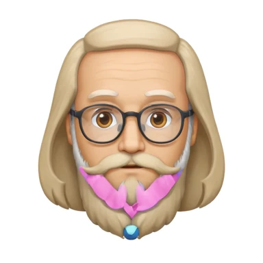 Mendeleev scientist emoji with beard and glasses, neutral background sticker