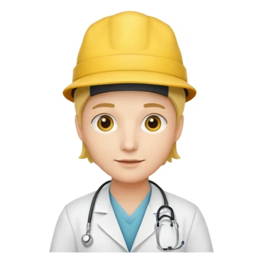 doctor with yellow hat sticker