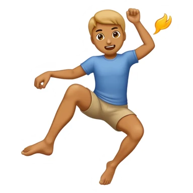 Emoji kicking feet behind head sticker