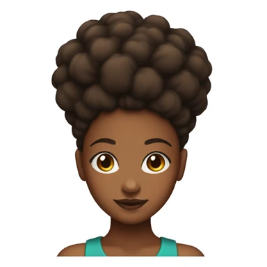Brown skin girl with an Afro puff on top of her head sticker