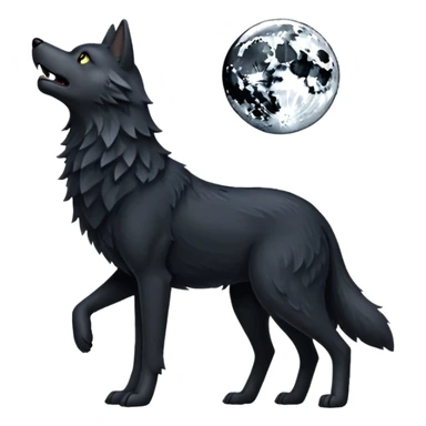 Lobo negro aullando sticker