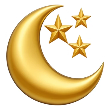 Star and Crescent emoji with black background and no face only star and crescent. sticker