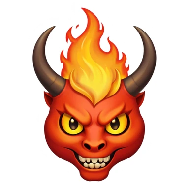 devil horn on fire logo sticker
