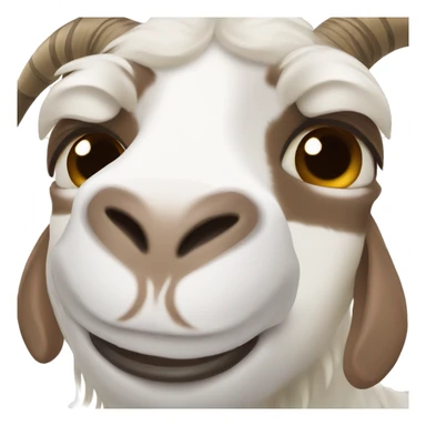 A boer goat with a brown face but white around his eyes  sticker