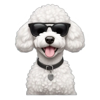 French poodle con gafas oscuras sticker