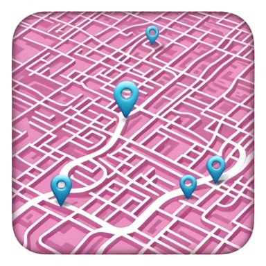 mix pink of a big gps map of the lines sticker