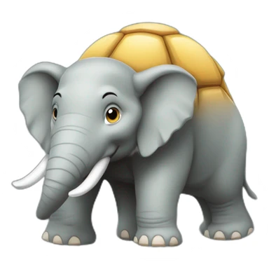 Éléphant sur tortue sticker