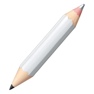 white colored pencil with a sharp tip sticker