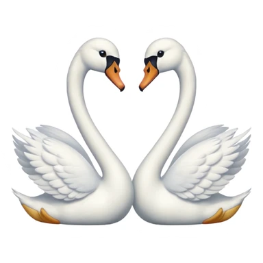 Two swan face each other sticker