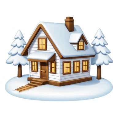 house in snow sticker