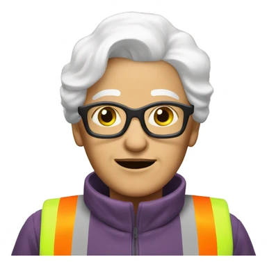 safety vest old lady with white hair sticker