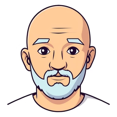 Hombre calvo con barba corta  sticker