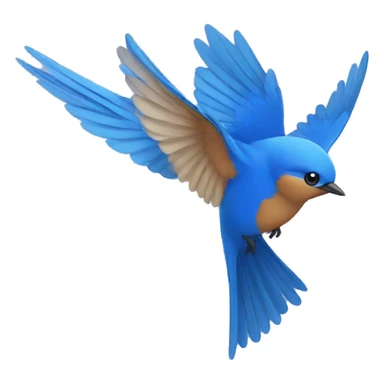 Bluebird flying sticker