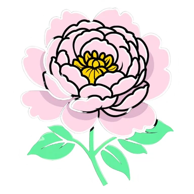 peony flower sticker