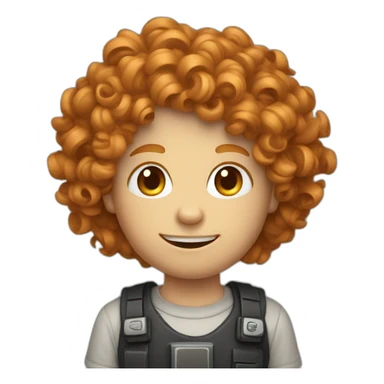 curly ginger with a joystick sticker