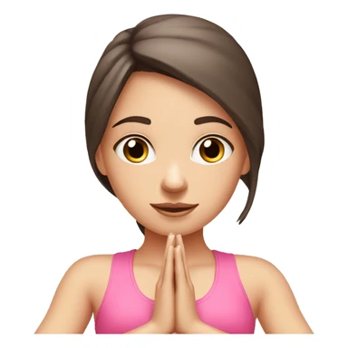 White Brunette Girl doing preying yoga pose in pink tones  sticker