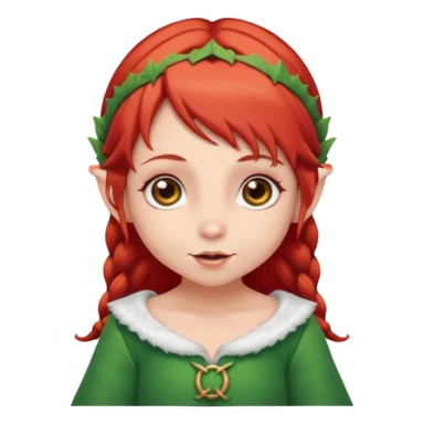 baby elf girl red hair sticker