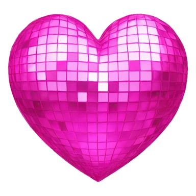 Pink disco ball heart sticker