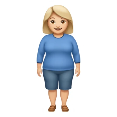 mujer mediana edad, gordita sonriente full body sticker