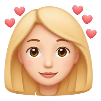 Soft love
Minimalist flat emoji face, warm gentle smile, visible soft blush, small floating hearts, romantic tender vibe, rounded vector style, transparent background sticker