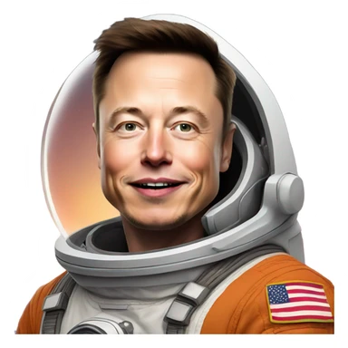 Elon musk as a astronaut sticker