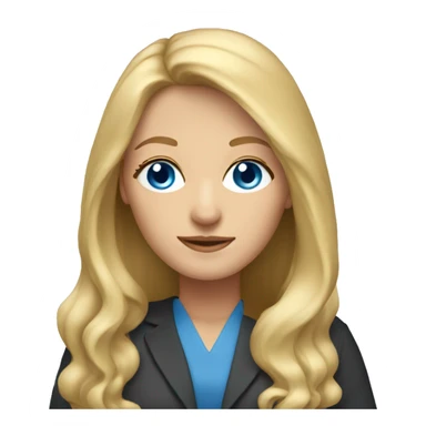 woman teacher with long blonde hair and blue eyes sticker