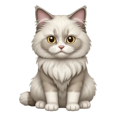 Angry Ragdoll cat sitting full body sticker