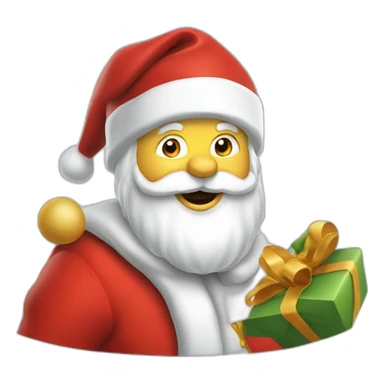 Santa Claus with the logo Leclerc sticker