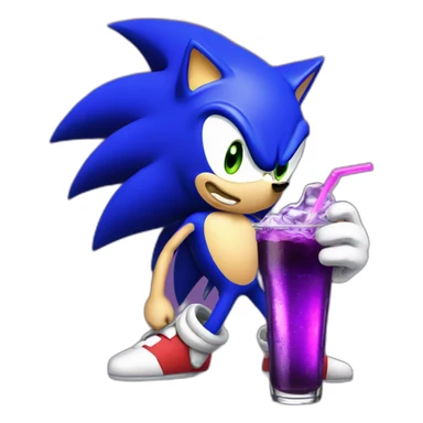 Shadow sonic sipping purple soda sticker