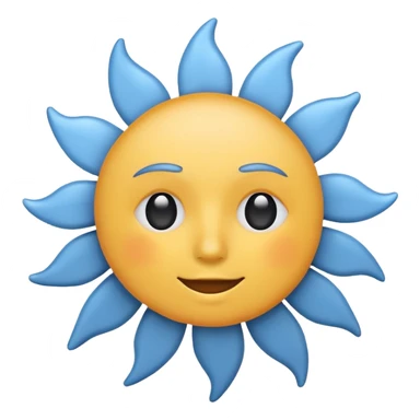 gray-blue sun emoji icon sticker