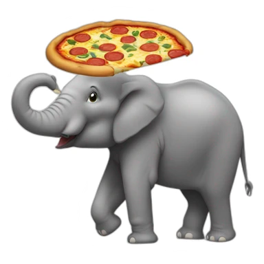 Un éléphant qui mange une pizza sticker
