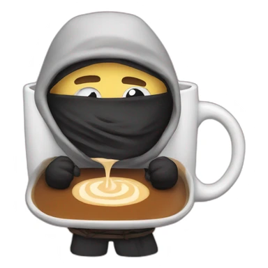 Ninja con café y flow sticker